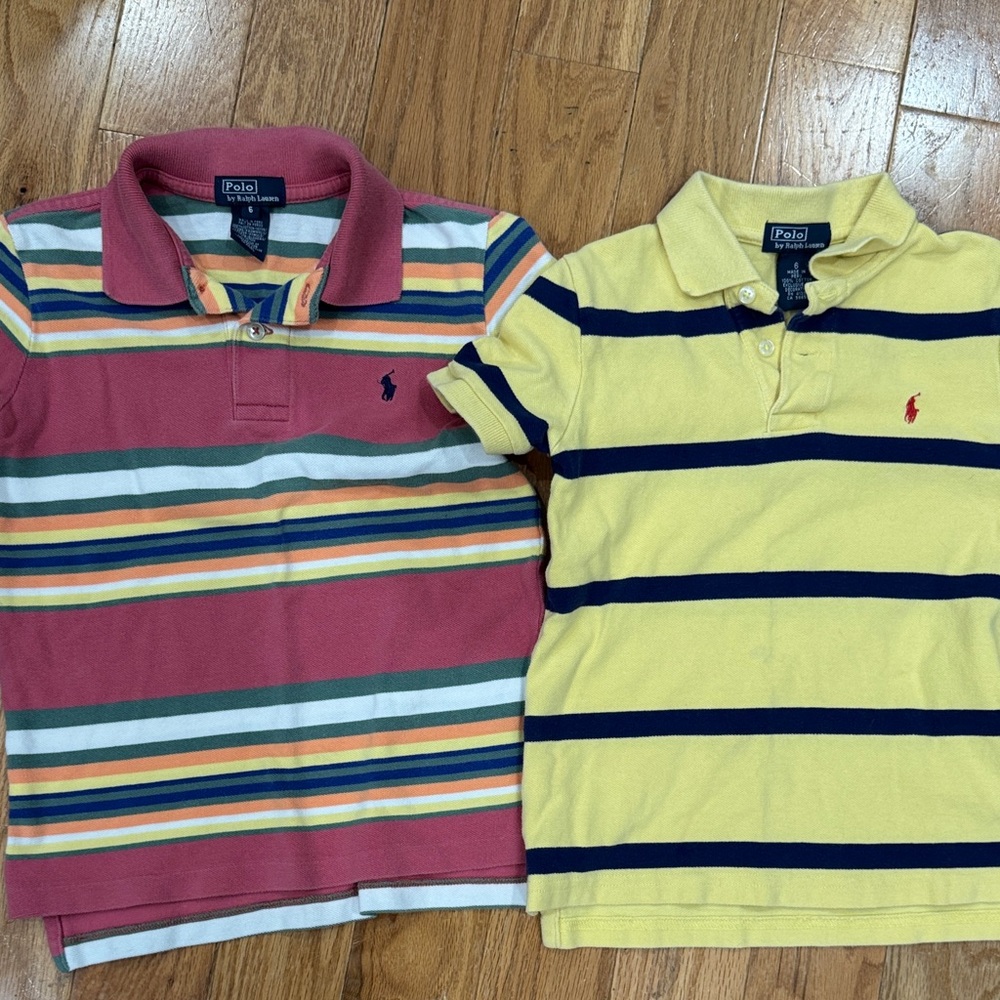 Polo by Ralph Lauren Striped Polos - Multicolor and Yellow/Navy - size 6